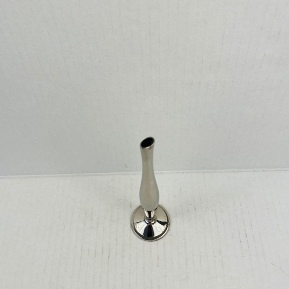 Silver vase Bud vase silver tone slim curved thin flower flowers floral - Picture 5 of 11